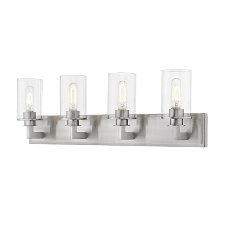 Z-Lite Savannah 4 Light Vanity, Brushed Nickel & Clear 462-4V-BN